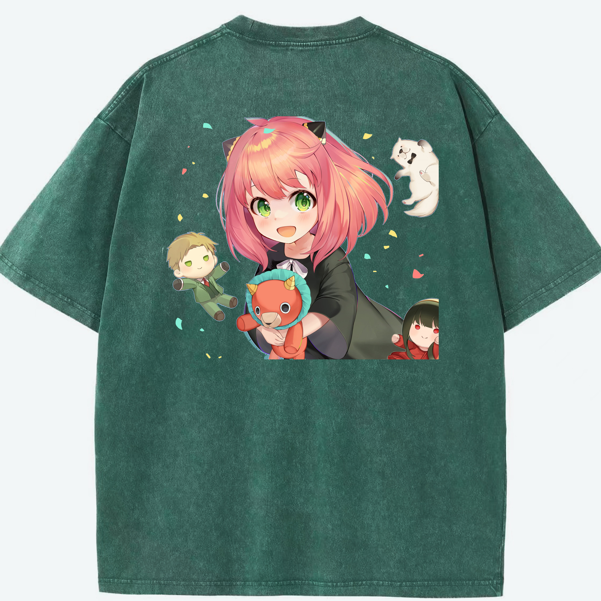 （画像用） SPY×FAMILY间谍家家酒 綿100% ヴィンテージ風 半袖Tシャツ（背面プリント）